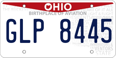 OH license plate GLP8445