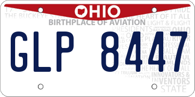 OH license plate GLP8447