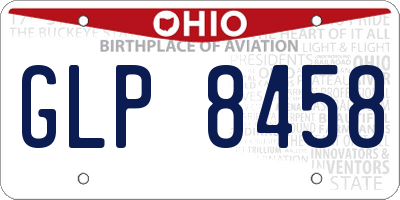 OH license plate GLP8458