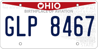 OH license plate GLP8467