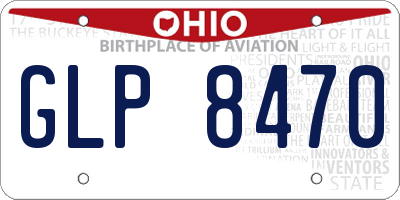 OH license plate GLP8470