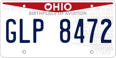 OH license plate GLP8472