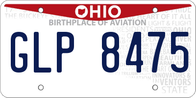 OH license plate GLP8475