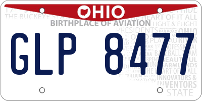 OH license plate GLP8477