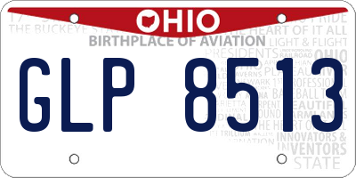OH license plate GLP8513