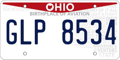 OH license plate GLP8534