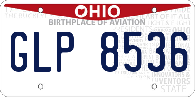 OH license plate GLP8536