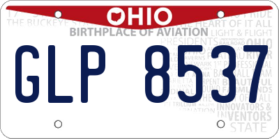 OH license plate GLP8537