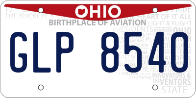 OH license plate GLP8540