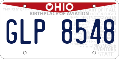 OH license plate GLP8548