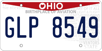 OH license plate GLP8549
