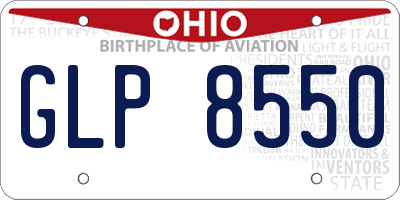 OH license plate GLP8550