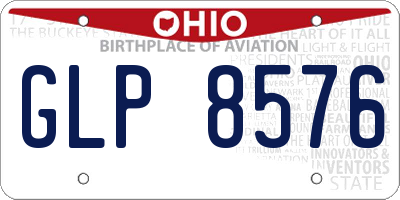 OH license plate GLP8576