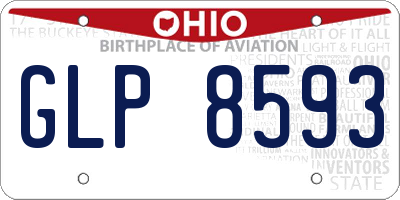 OH license plate GLP8593