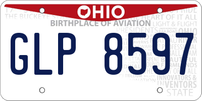 OH license plate GLP8597