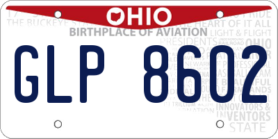 OH license plate GLP8602