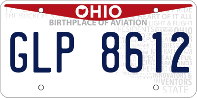 OH license plate GLP8612