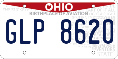 OH license plate GLP8620