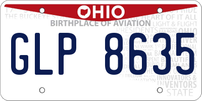 OH license plate GLP8635