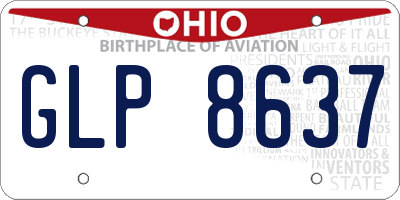 OH license plate GLP8637