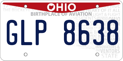 OH license plate GLP8638