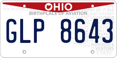 OH license plate GLP8643