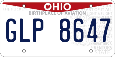 OH license plate GLP8647
