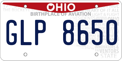 OH license plate GLP8650