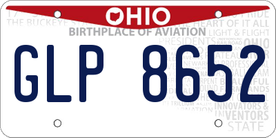OH license plate GLP8652