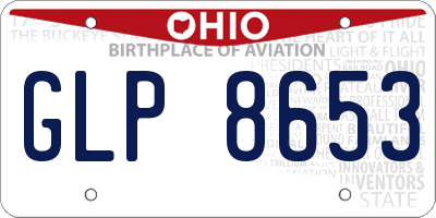 OH license plate GLP8653