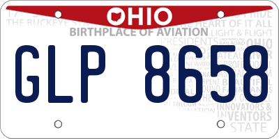 OH license plate GLP8658