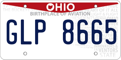 OH license plate GLP8665
