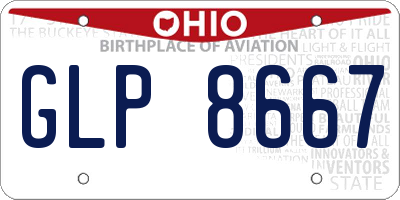 OH license plate GLP8667