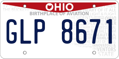 OH license plate GLP8671