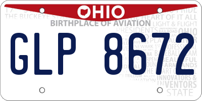 OH license plate GLP8672