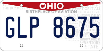 OH license plate GLP8675