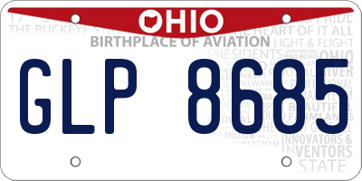 OH license plate GLP8685