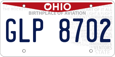 OH license plate GLP8702