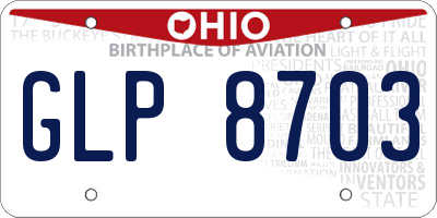 OH license plate GLP8703