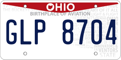 OH license plate GLP8704