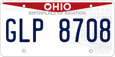 OH license plate GLP8708