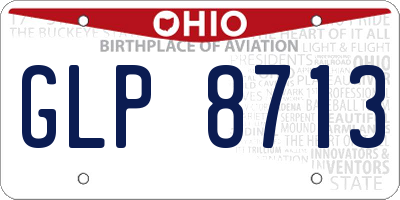 OH license plate GLP8713