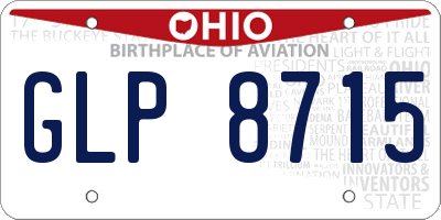 OH license plate GLP8715