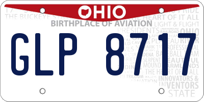 OH license plate GLP8717