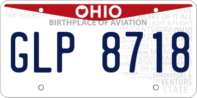 OH license plate GLP8718