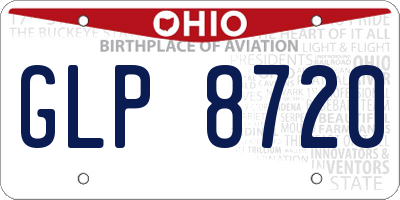 OH license plate GLP8720