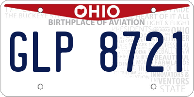 OH license plate GLP8721