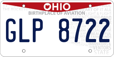 OH license plate GLP8722
