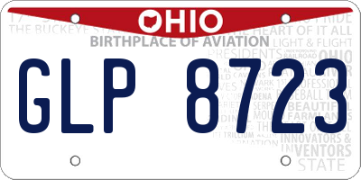 OH license plate GLP8723