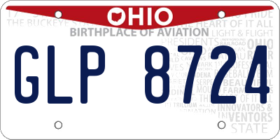 OH license plate GLP8724